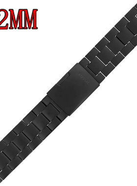 FOSSIL表带不锈钢黑色22MM通用适配FS4656FS4682手表配件