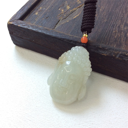 独山玉简约款北魏佛头吊坠送女友