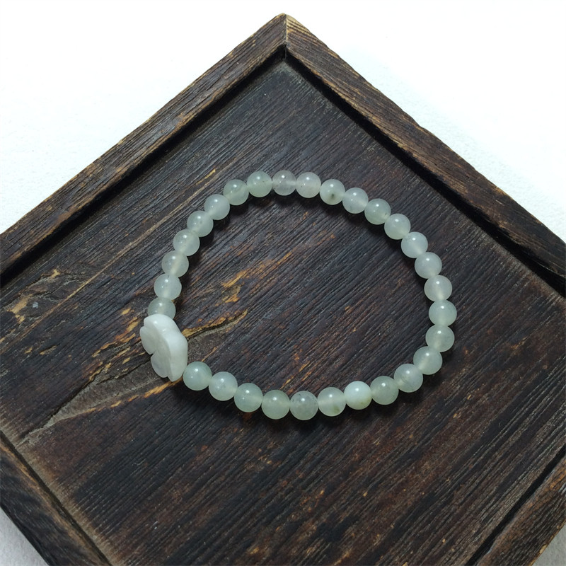 南阳独山玉透水白料太阳花手链天然玉石独玉圆珠子手串女款玉手链,珠宝/钻石/翡翠,手饰,淘宝优惠券,粉丝福利购,淘宝优惠卷