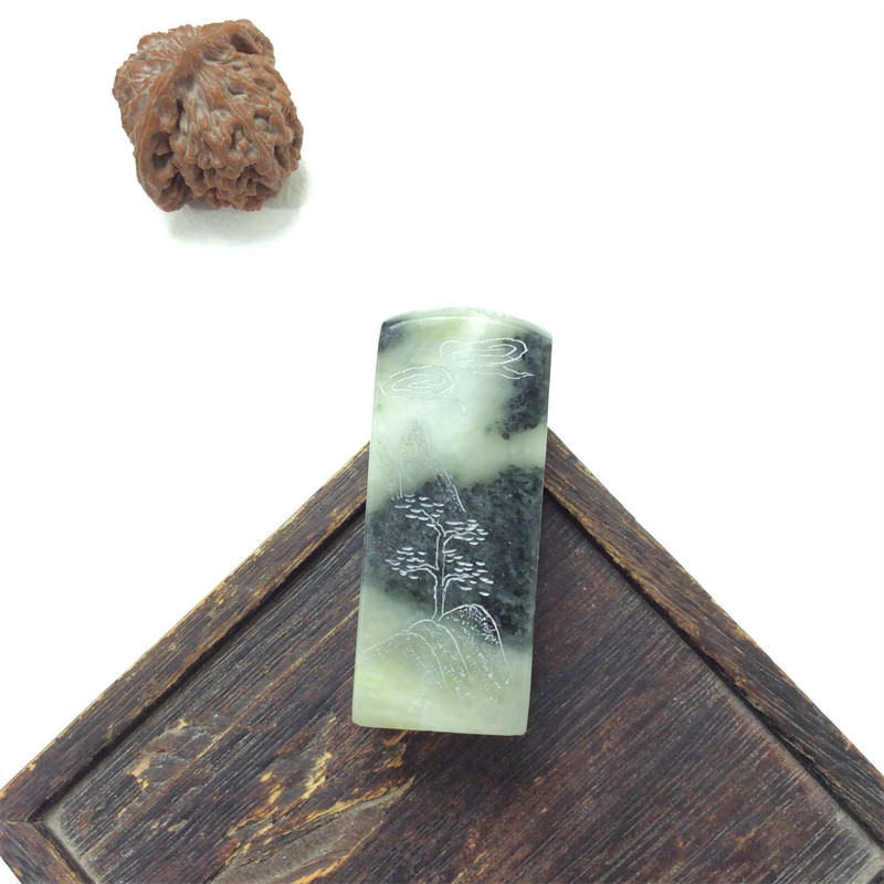 南阳独山玉文房四宝印章摆件独玉石篆刻书画姓名章料印石随形章料