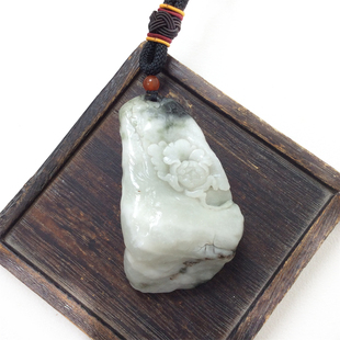 天然玉石南阳独山玉原石手把件牡丹花把件把玩件女士俏色玉手握件