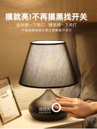 北欧卧室床头灯 现代创意网红家用客厅台灯 温馨浪漫简约触摸台灯