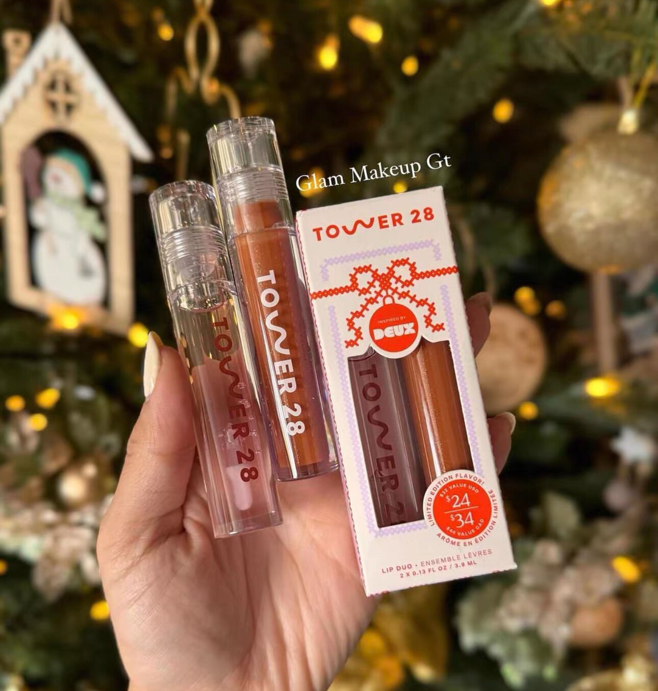 现货 Tower28果冻镜面唇釉唇蜜奶茶色有机水光玻璃唇Chestnut套装