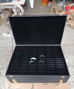 高档箱子绒布首饰收纳盘项链戒指手镯吊坠珠宝盒化妆台首屉看货