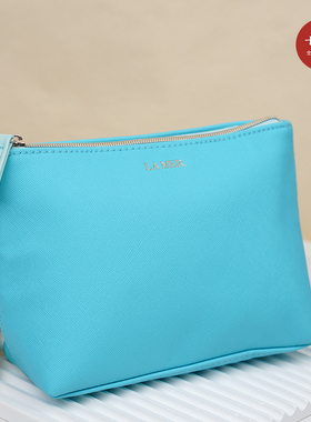 海蓝之谜墨绿色化妆包大容量收纳包简约时尚手拿包洗漱包