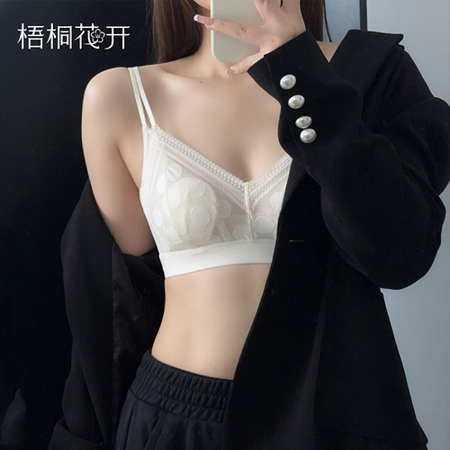 梧桐花开文胸轻薄无钢圈水晶杯