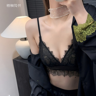 梧桐花开文胸性感睫毛蕾丝法式超薄无钢圈三角杯小背心HN65210