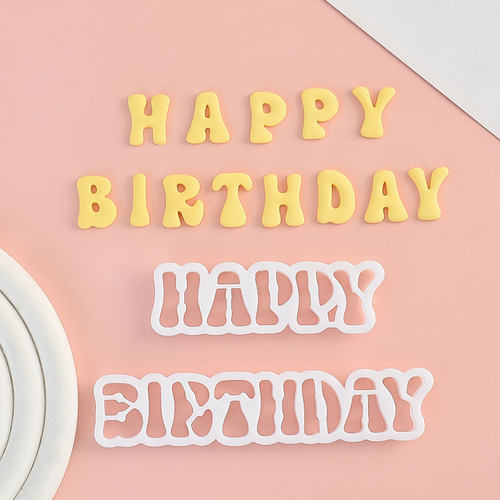 翻糖塑料切模大写HB生日快乐英文happybirthday蛋糕装饰烘焙模具