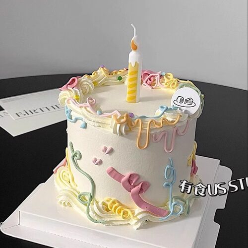 网红四季蛋糕生日蜡烛装饰摆件春秋露营风野餐创意可爱卡通插件