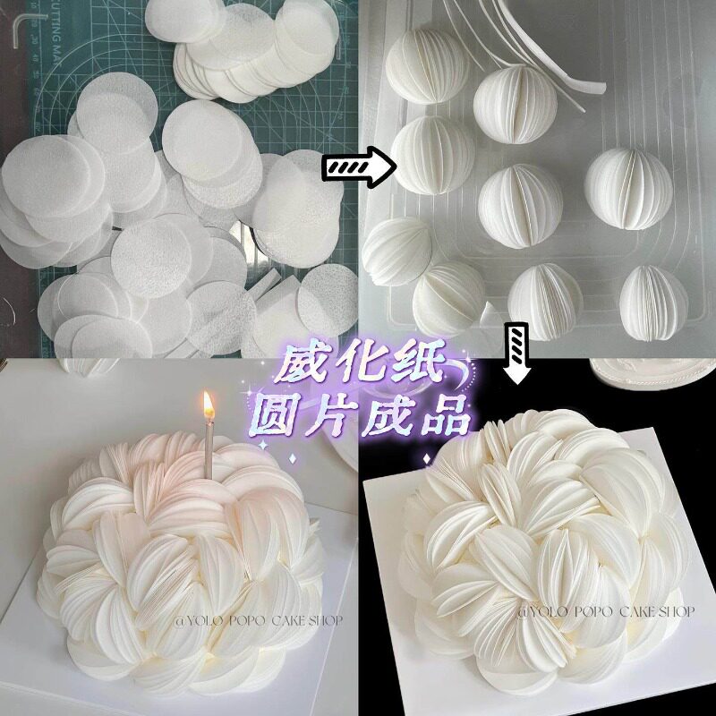 网红烘焙生日蛋糕装饰威化纸圆片成品ins高级感切圆工具插件