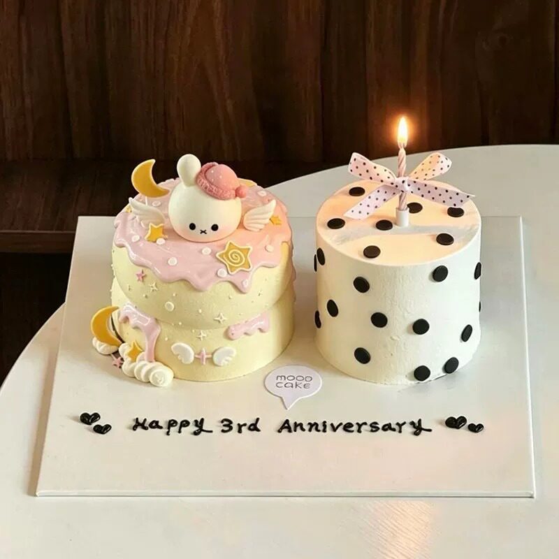 网红ins韩系卡通米菲兔蛋糕装饰软胶紫帽小兔子生日甜品装扮摆件
