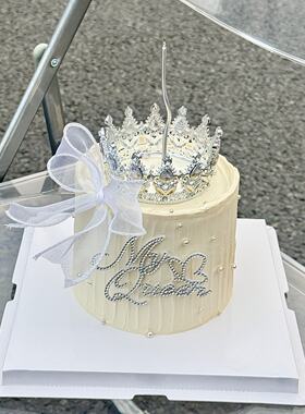 三八女神节皇冠唯美蛋糕装饰钻石myquenn插件3.8妇女节烘焙装扮