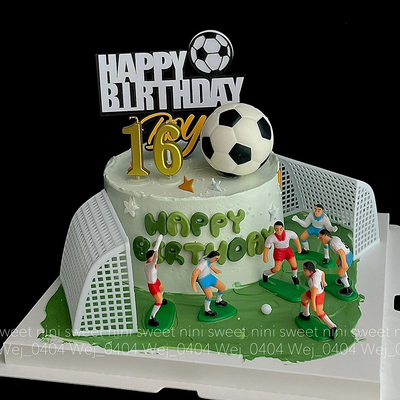 足球主题男孩蛋糕装饰摆件世界杯足球队踢足球男神生日甜品台装扮