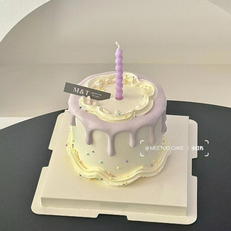 扭扭螺纹生日蜡烛 马卡龙可爱弯曲螺旋蜡烛 糖果蛋糕烘焙装饰插件