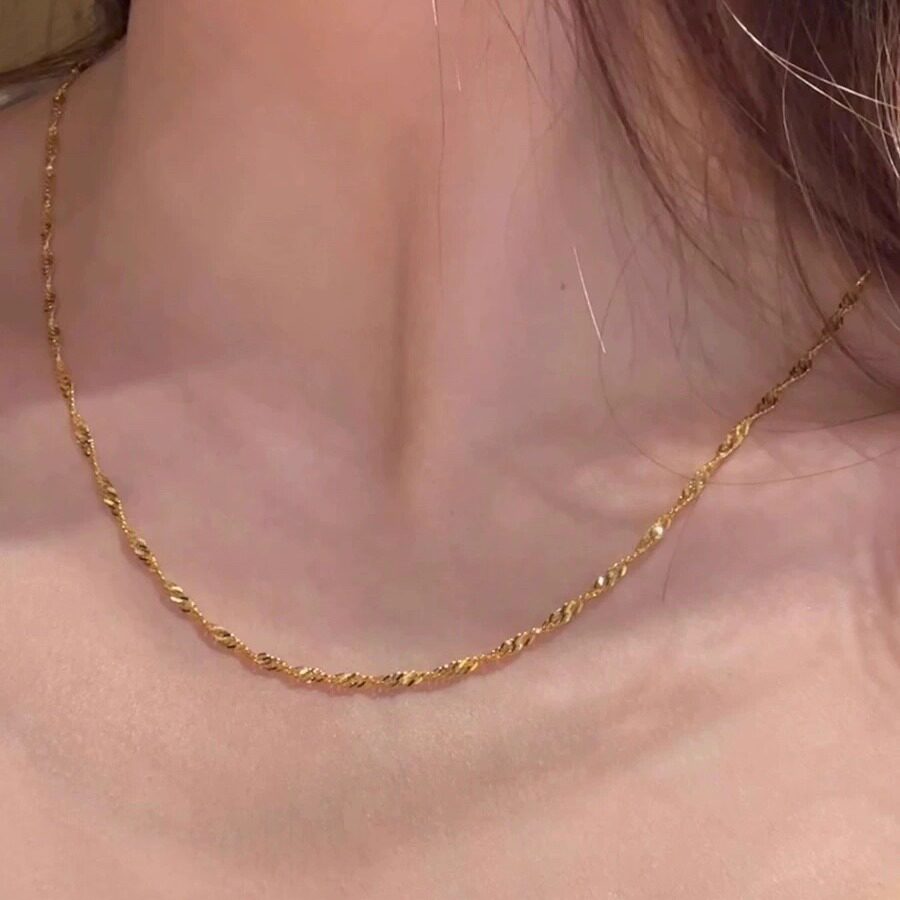 精工高版本水波纹项链