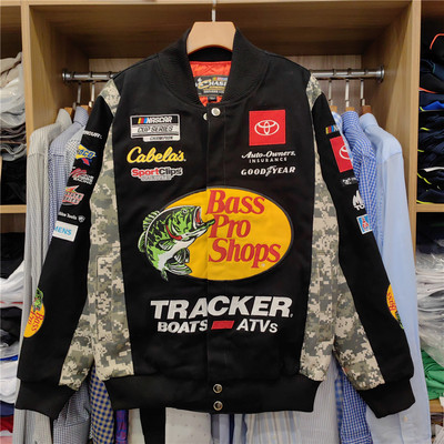 重工刺绣款男款棒球领赛车服棉衣