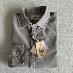 高端小众品牌 柔软细腻亲肤纯棉条绒面料 春款休闲长袖衬衫衬衣