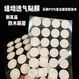 组培瓶盖子透气贴膜 防水 PTFE材质透气隔菌带背胶膜径2cm耐高温
