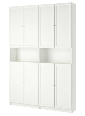 宜家国内代购BILLY毕利奥克伯书柜加门附加件餐边柜收纳柜中古风