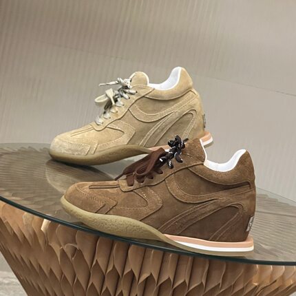 内7cm女鞋小个子休闲运动鞋女2026春夏新款复古巴恩风德训鞋