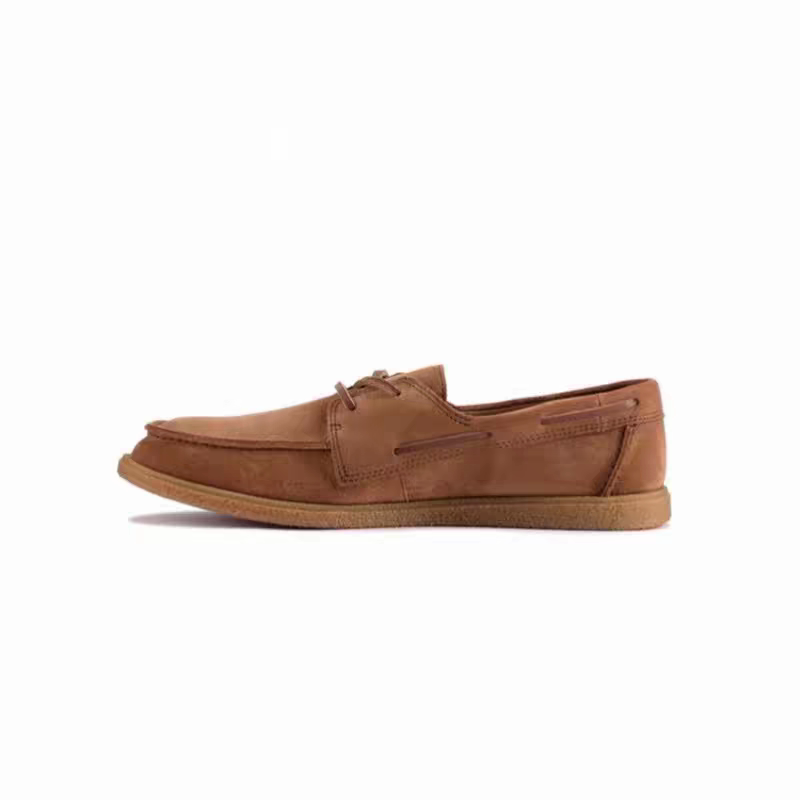 撤柜男鞋老钱风牛皮轻盈舒适系带透气平底休闲鞋真皮一脚蹬乐福鞋