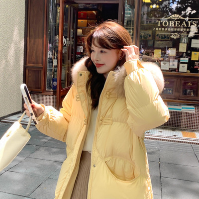 90绒羽绒服女款中长款过膝2025新款冬装潮外套小个子超好看真毛领