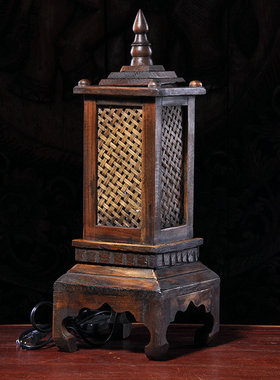 泰国木雕床头客厅灯台灯柚木复古