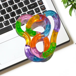 多动症扭扭乐手指解压玩具专注力训练彩虹水晶缠绕绳焦虑放松神器