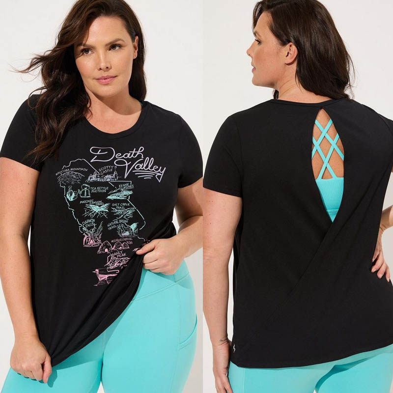 特大码黑色军绿后背交叉T恤短袖