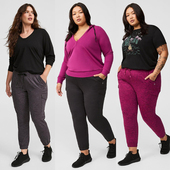 2680欧美胖MM特大码 400斤 300 深灰玫红软糯速干运动收脚卫裤 200