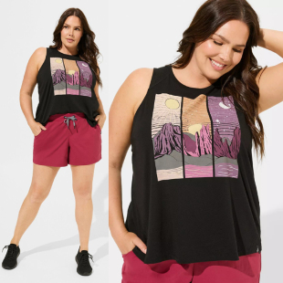 2667户外欧美胖MM黑色背心莓红梭织速干薄款 子200300400斤 短裤