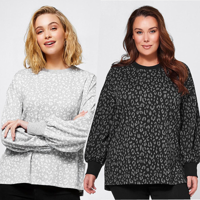 跳纱处理1717欧美胖MM特大码黑灰提花针织长袖打底上衣200 300斤