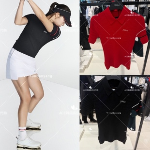 Titleist泰特利斯女士高尔夫短袖26夏季新款休闲运动针织翻领短袖