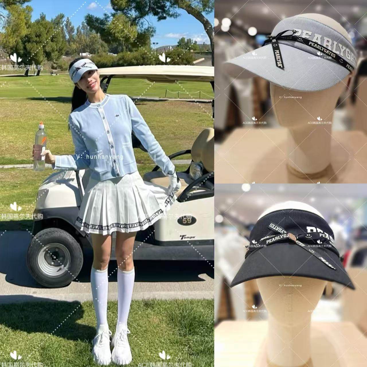 PG女士高尔夫折扣球帽25夏季百搭休闲时尚运动透气无顶空顶防晒帽