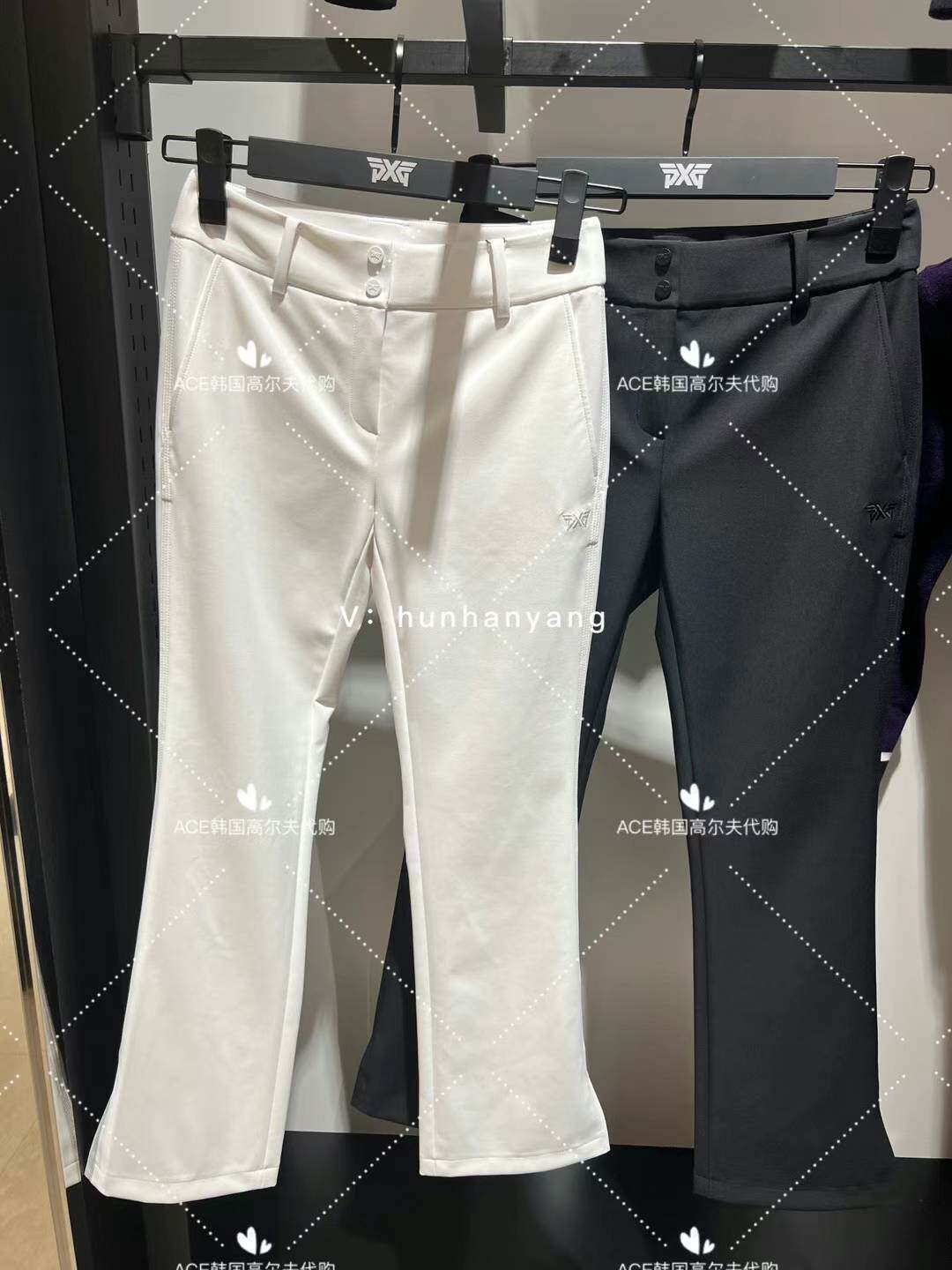 PXG女士高尔夫折扣服装24秋百搭休闲运动纯色微喇修身长裤PW5103