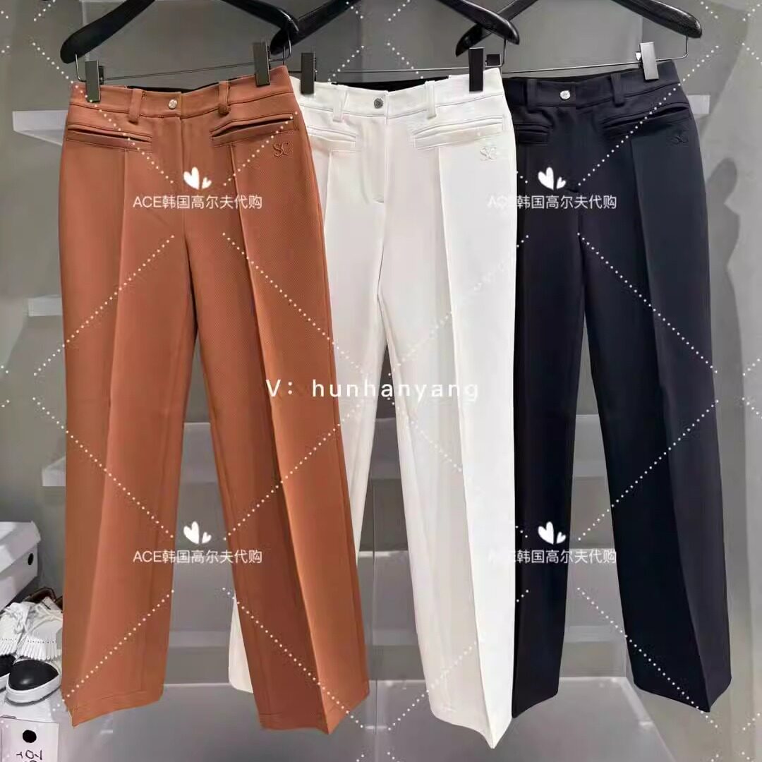 Southcape女士高尔夫服装24秋新款百搭休闲运动时尚纯色修身长裤