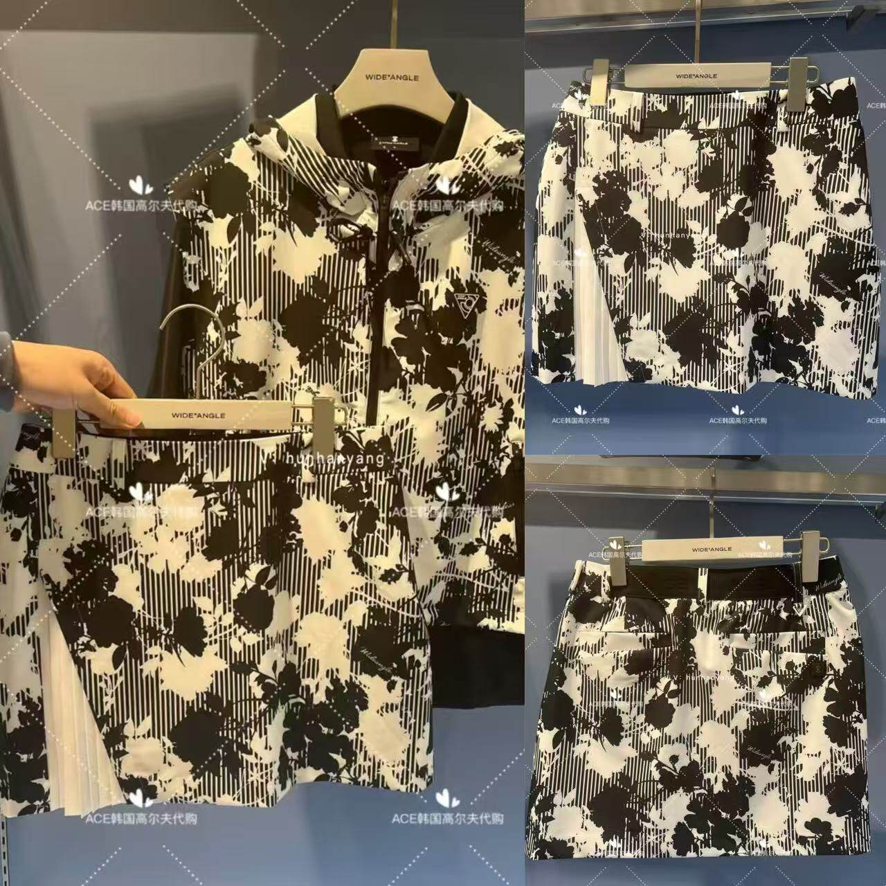 Wangle女士折扣高尔夫服装25春季百搭休闲运动半身裙修身印花短裙