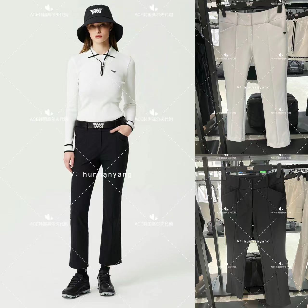PXG高尔夫女士折扣服装24夏季百搭休闲运动纯色修身长裤PW5103