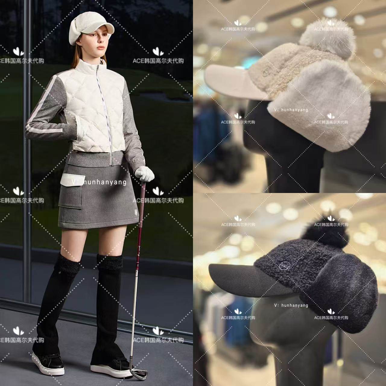 PING高尔夫球帽女士25冬季新款百搭休闲时尚运动保暖防风防晒帽