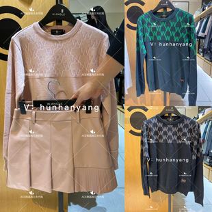 Wangle高尔夫女士2022折扣初秋百搭LOGO圆领针织长袖