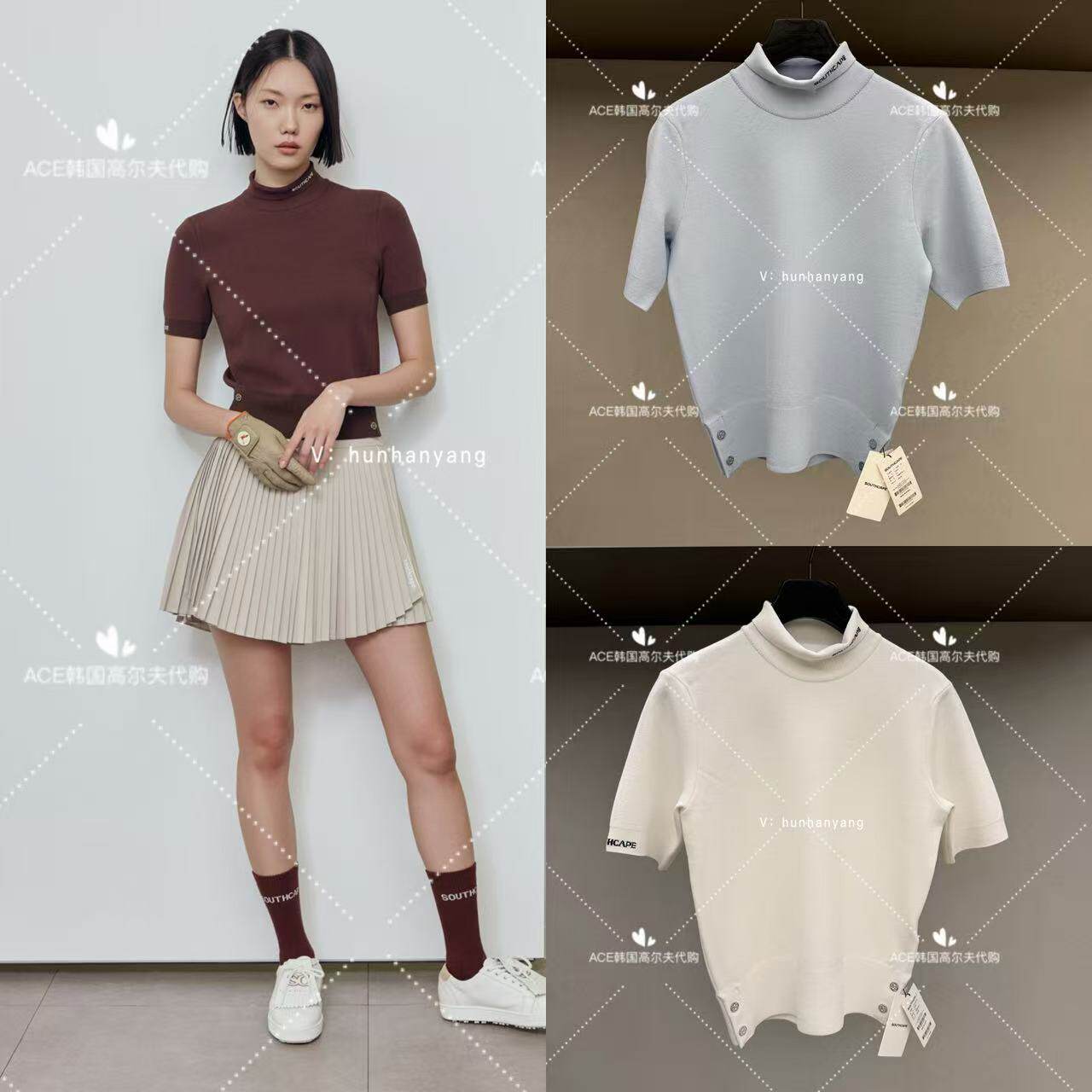 SOUTHCAPE女士高尔夫半高领短袖
