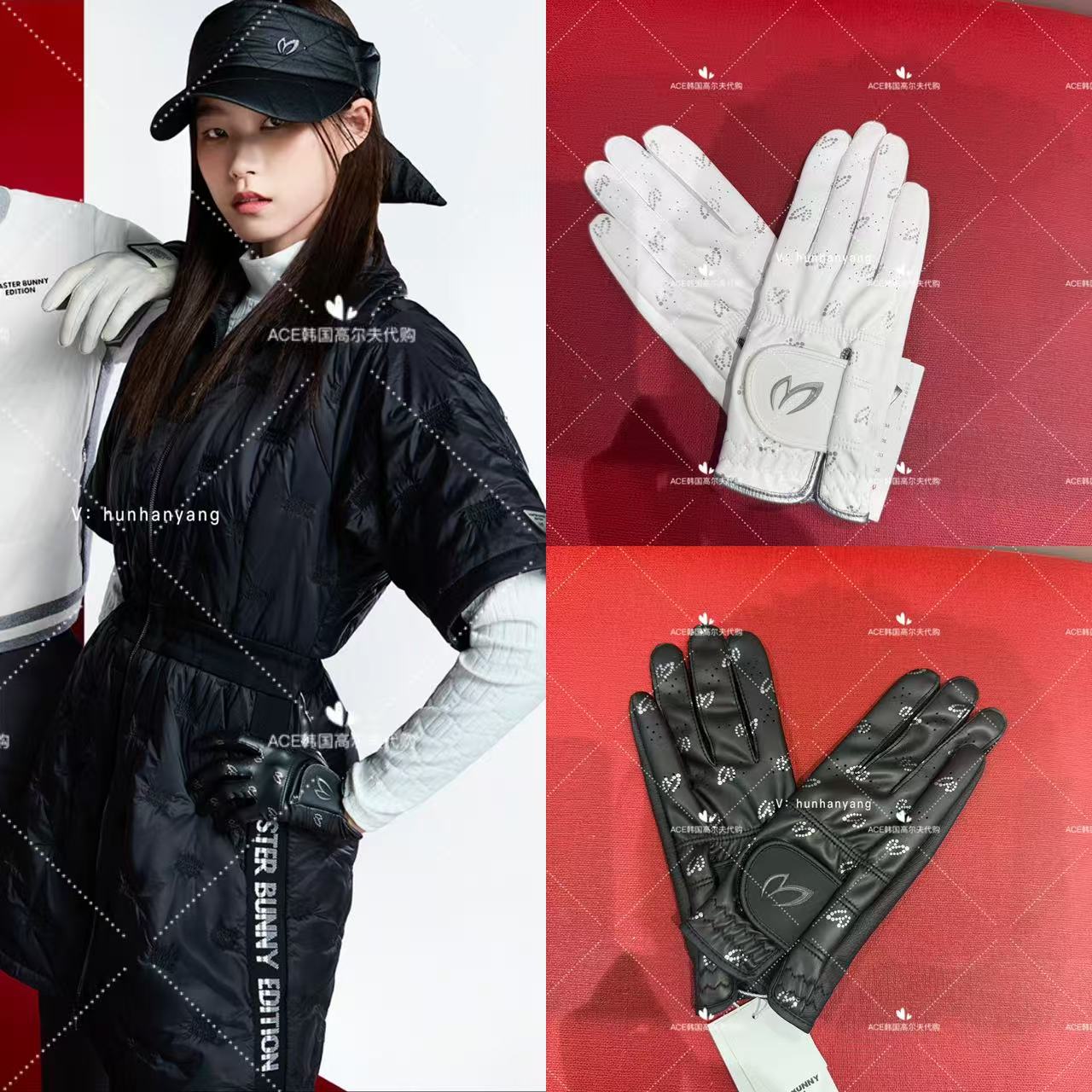 小兔子女士高尔夫双手手套25冬