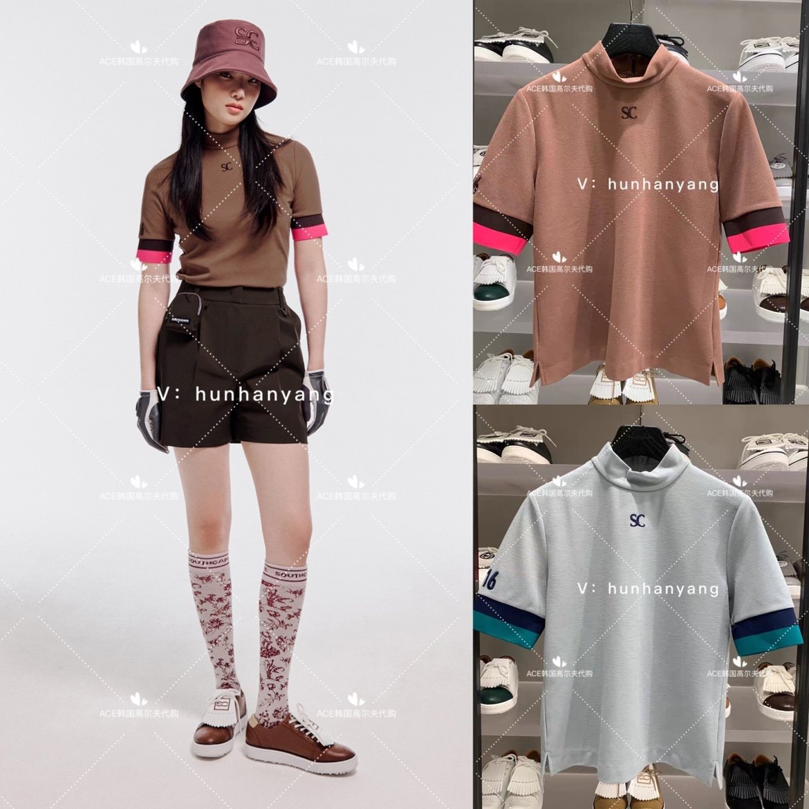 高尔夫女士半高领运动半袖SC