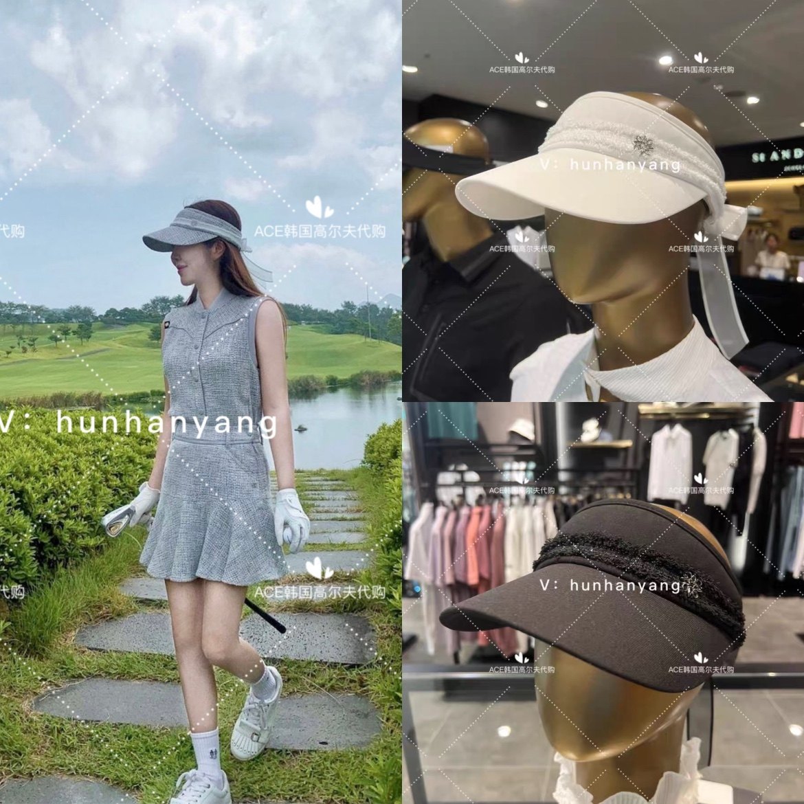 高尔夫女士无顶防晒帽ST