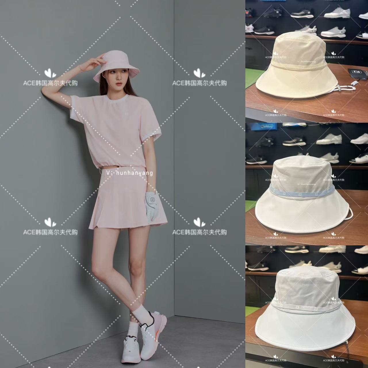 FJfootjoy女士高尔夫渔夫防晒帽