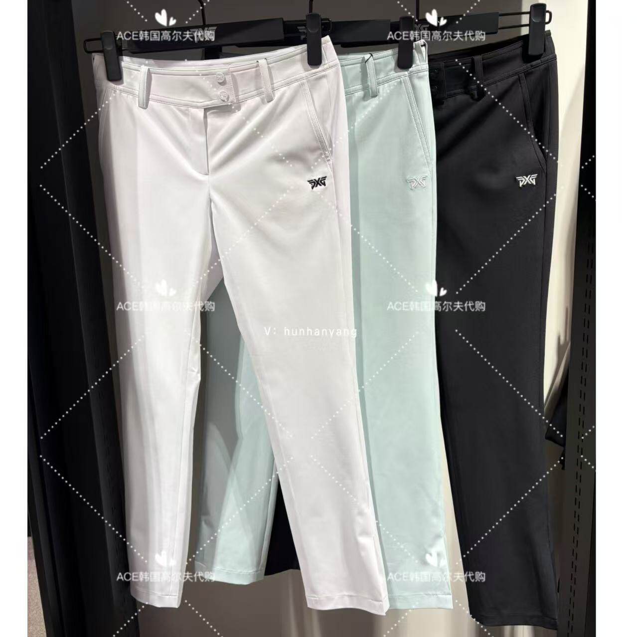 PXG女士高尔夫折扣长裤25春季百搭休闲修身舒适运动开叉长裤W5106