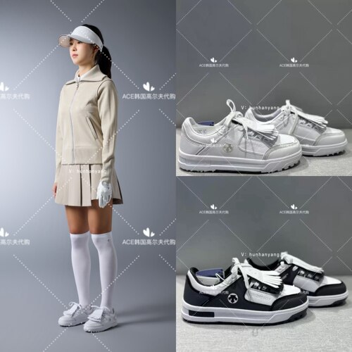 韩国代购女士高尔夫流苏防滑球鞋