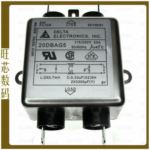 20DBAG5【LINE FILTER 115V/250VAC 20A CHAS】