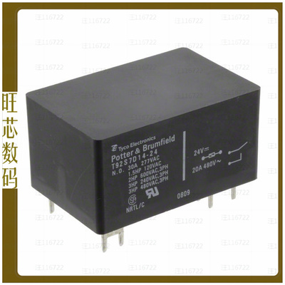 T92S7A12-24【RELAY GEN PURPOSE DPST 30A 24V】
