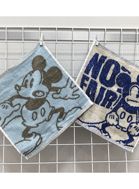 24x25cm色织提花外贸米M老鼠卡通纯棉全棉加厚擦汗洗碗方巾毛巾